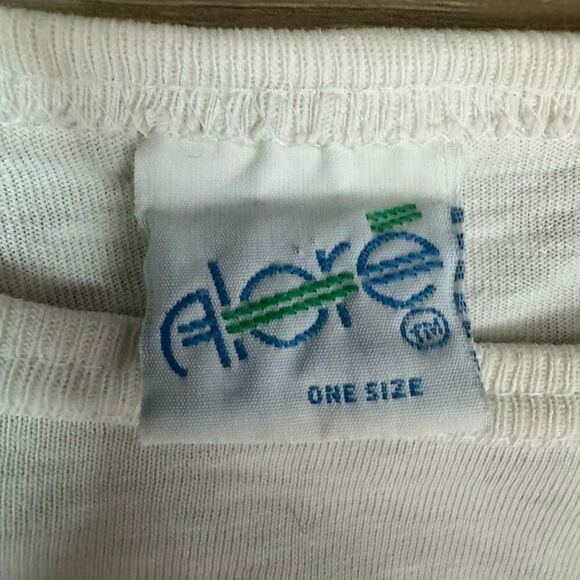 Vintage Women's One Size Hawaii Islands Boxy Crop Tee White 90s Tropical Fish - Picture 3 of 7